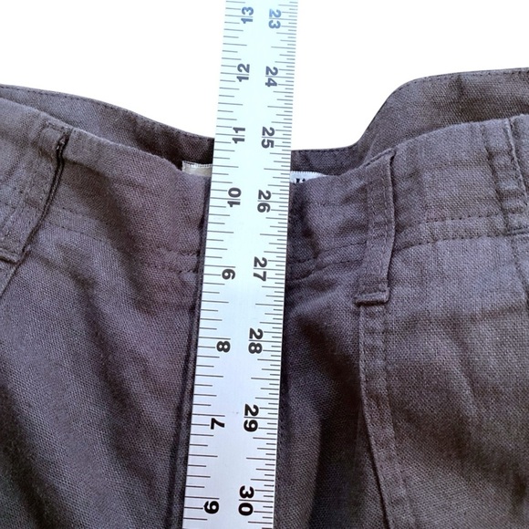 Envision Studio‎ Linen Blend Crop Straight Leg Mid-Rise Pants Size 12 Gray Blue - Picture 5 of 10